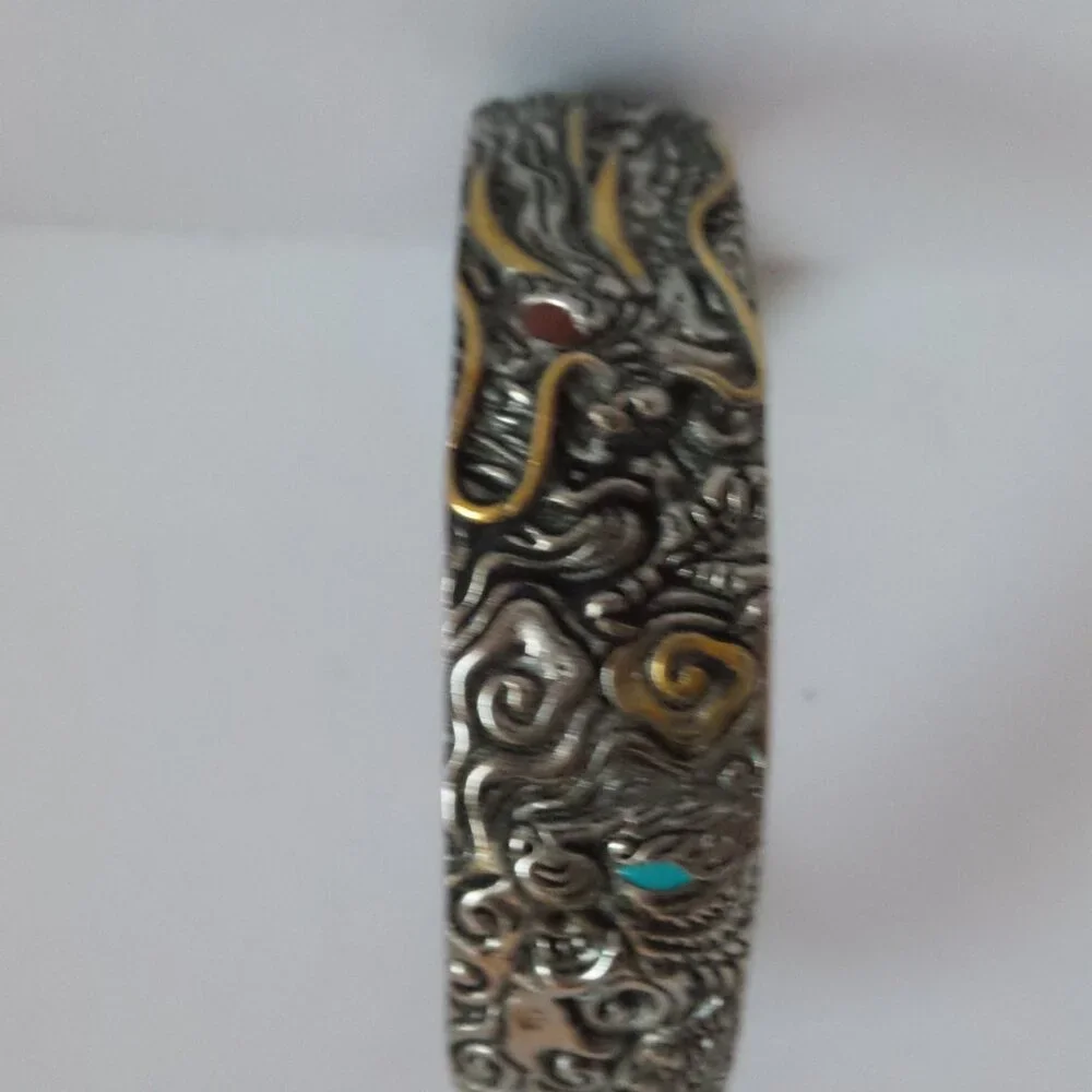 Buddha Power Sterling Silver cuff bracelet - Picture 8 of 15